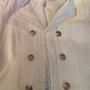 White House black market cream military jacket